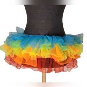 Underwraps Women's Rainbow Tutu Skirt Halloween Party Costume Tulle One Size